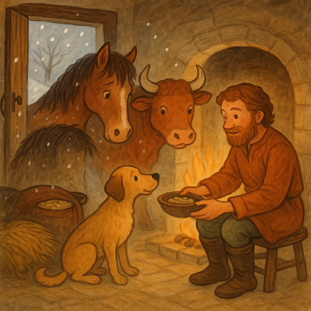 The Man, the Horse, the Ox, and the Dog