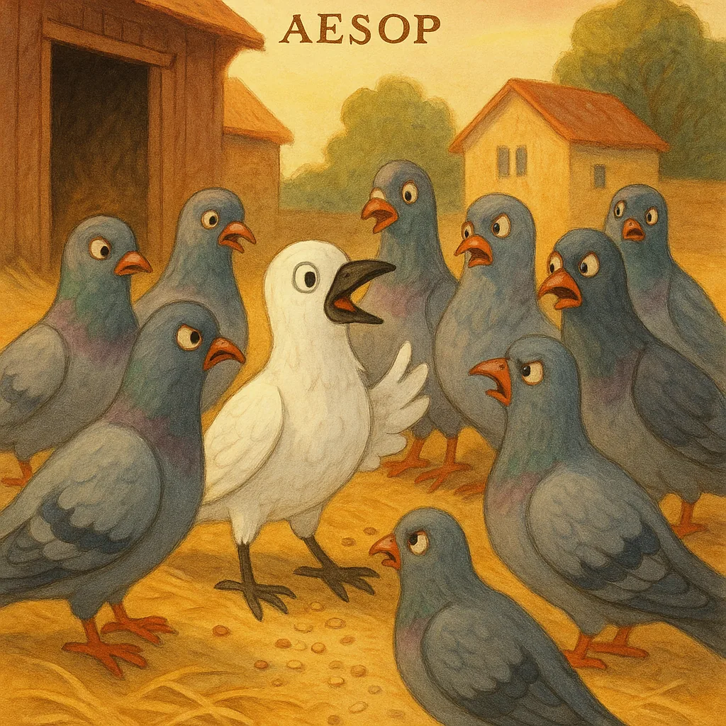 The Jackdaw and the Pigeons